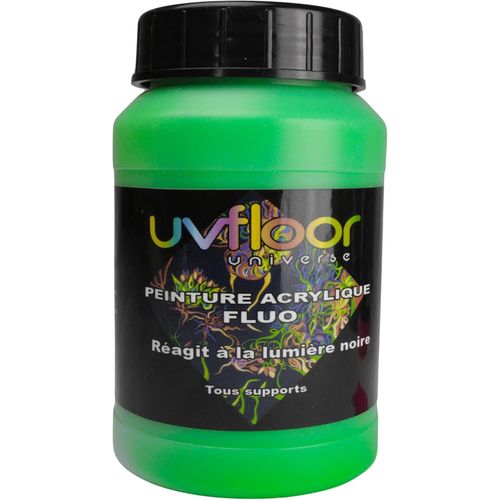 Peinture Acrylique Vert Fluo - Spéciale Lumière Noire Et Ultra Violet - Flashy - Fluide Et Ultra Pigmentée - Fluorescent - 250ml