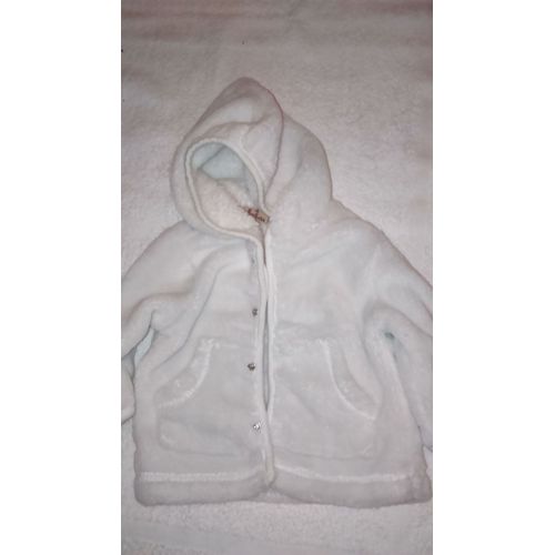Gilet / Veste Blanche Bébé Garçon Chaude &amp Douce Taille 3 Mois Idée Cadeau