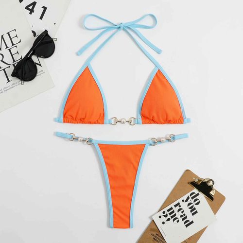 Sexy Deux Pièces Ensemble De Bikini Femmes Imprimé Aléatoire Ensemble De Bikini Maillot De Bain Push-Up Maillots De Bain De Plage De Sable Maillot De Bain