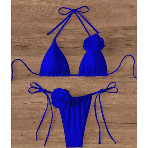 S - Xl Sexy 3d Fleurs Licou À Bretelles Bikini Femmes Maillots De Bain Femme Maillot De Bain Deux Pièces Bikini Ensemble Baigneur Maillot De Bain Bain K5297