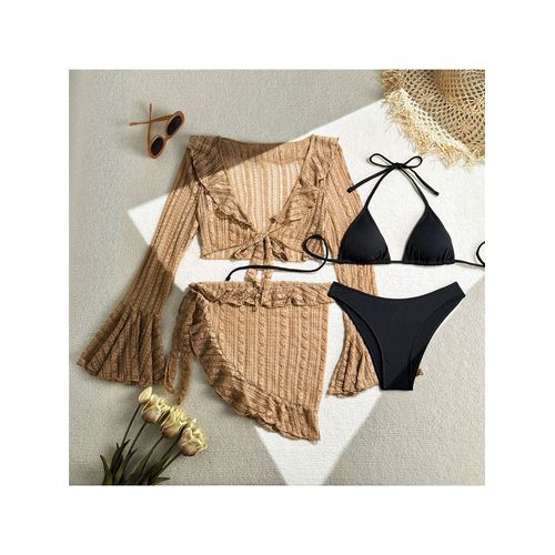 Ensemble De Bikini À Manches Longues Pour Femmes,Maillot De Bain Femme,Baigneur Trempé,Maillots De Bain,Licou,Industries Ong,V6338b,4 Pièces