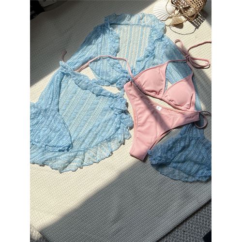 Ensemble De Bikini À Manches Longues Pour Femmes,Maillot De Bain Femme,Baigneur Trempé,Maillots De Bain,Licou,Industries Ong,V6338b,4 Pièces