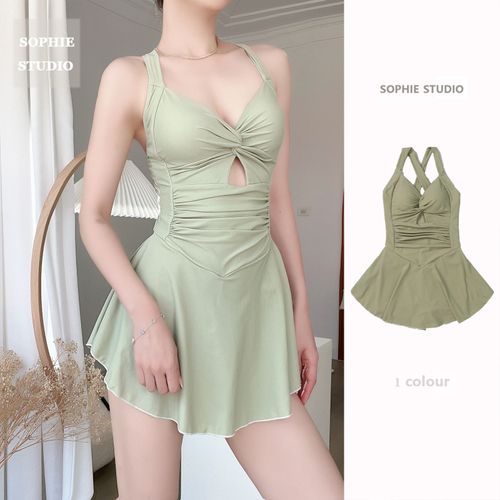 Maillot De Bain Une Pièce Pour Femmes,Sexy,Mignon,Col Licou,Robe De Plage,Taille Haute,Pour Filles
