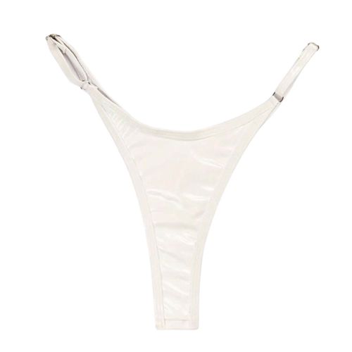 Triangle Femme Maillot De Bain Bikini Sexy Couleur Unie Ligne Argentée Bas De Bain Micro Maillots De Bain String Femme Maillot De Bain Pour Femme