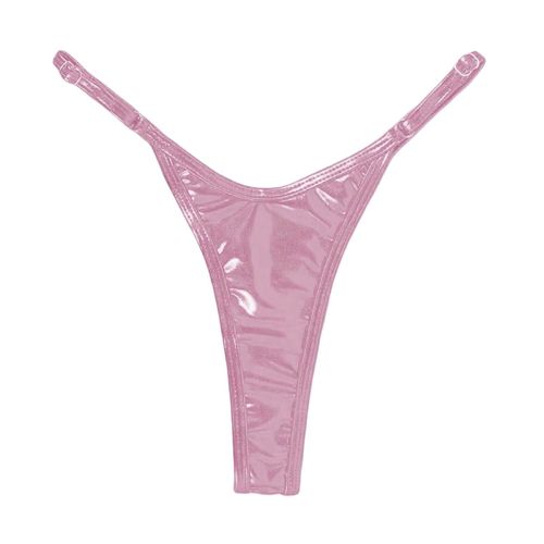 Triangle Femme Maillot De Bain Bikini Sexy Couleur Unie Ligne Argentée Bas De Bain Micro Maillots De Bain String Femme Maillot De Bain Pour Femme