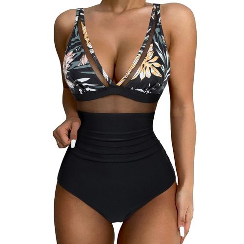 Maillot Bain En Maille Pour Femmes,1 Pièce,Col En V,Vêtements Plage,D'été