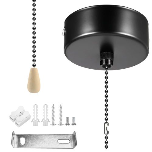 Interrupteur de salle de bain chromé avec chaîne de 150 cm et outils de montage,interrupteur à tirette pour salles de bains,entrées et chambres à coucher