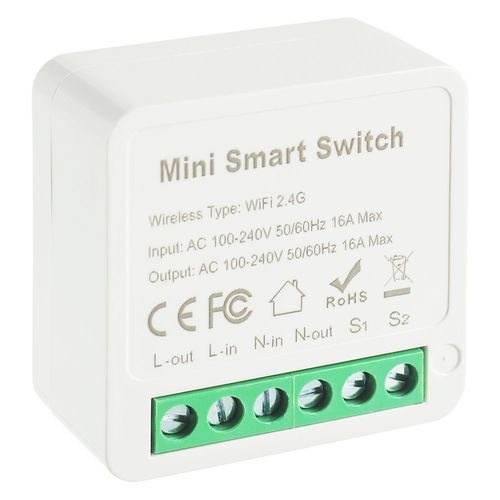 1 voies modules d'interrupteur intelligents,mini module relais DIY,pour Tuya Smart Switch Wifi,compatibles avec Alexa et Google Assistant,conducteur neutre requis (1 Pièce)