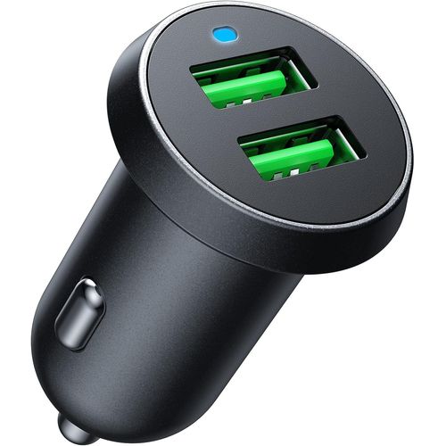 Shiba-Chargeur De Voiture Usb, Double Port Qc 3.0 30 W Mini Usb À Chargement Rapide Pour Allume-Cigare Compatible Avec Iphone 12/1[2