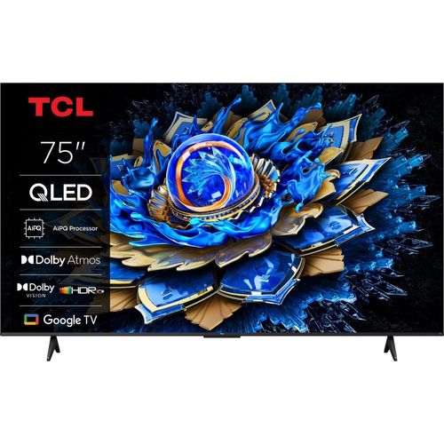 TCL 75T69C 75" (191 cm) QLED, Direct LED TV, 4K HDR TV, Smart Google TV (Dolby Vision & Atmos, Game Master, Motion Clarity, Compatible Google Assistant & Alexa)