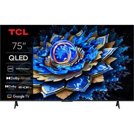 TCL 75T69C 75" (191 cm) QLED, Direct LED TV, 4K HDR TV, Smart Google TV (Dolby Vision & Atmos, Game Master, Motion Clarity, Compatible Google Assistant & Alexa)