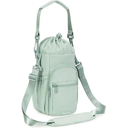 Shiba-Porte Bouteille Isotherme Sac Gourde Avec Bandoulière 1l Avec Poche Pour Téléphone Sac Bouteille D`Eau Pour La Randonnée À P[3