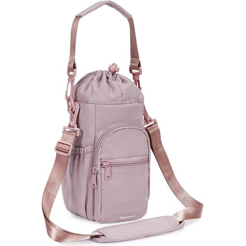 Shiba-Porte Bouteille Isotherme Sac Gourde Avec Bandoulière 1l Avec Poche Pour Téléphone Sac Bouteille D`Eau Pour La Randonnée À P[3