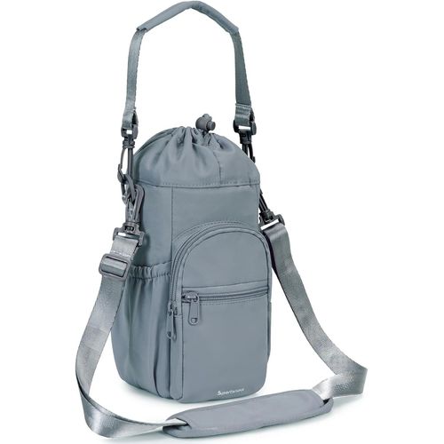 Shiba-Porte Bouteille Isotherme Sac Gourde Avec Bandoulière 1l Avec Poche Pour Téléphone Sac Bouteille D`Eau Pour La Randonnée À P[3