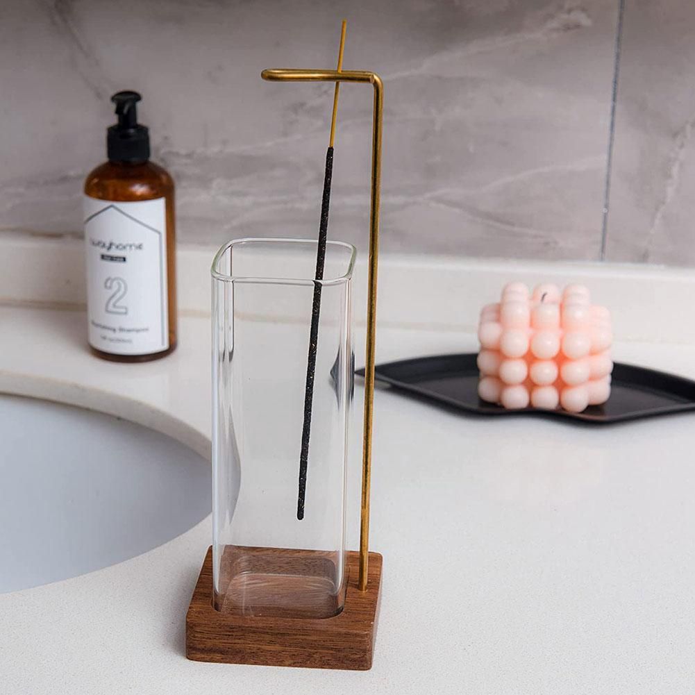 Porte-anciers d'encens en bois avec verre, attrape-agaant, ... - 4