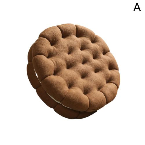 Coussin De Siège Rond Biscuit, Mignon Et Intéressant, Coussin De Méditation Doux Et Confortable Pour La Décoration De La Maison U3f9
