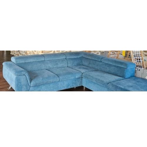Canapé D'Angle Bleu Clair Convertible Lit