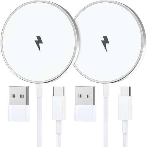 Huag-Chargeur Induction Iphone 2m 2pack, 15w Chargeur Mag-Safe Pour Iphone 16/16 Pro/15 Pro Max/15 Plus/15/14/14 Plus/13/12 Mini, Airpods, Iphone Sans Fil Iphone Charge Rapide Chargeur A Induction