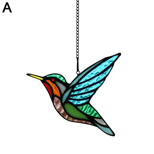 Attrape-soleil en acrylique vitrail oiseau, ornements décoratifs pour la maison, la fenêtre, le mur, le salon, la salle de bain, le jardin extérieur, Dec V8Y2
