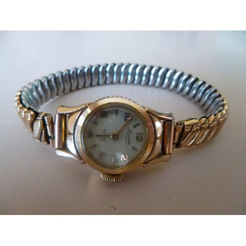 Ancienne Petite Montre Femme Mécanique Dorée Lacorda Bracelet Extensible