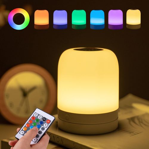 Huag-Veilleuse Bébé,Petite Lampe De Chevet Usb Rechargeable,13 Couleurs Rgb Changement Led Veilleuse À Intensité Variable,Toucher Veilleuse Enfant, Portable Lampe De Nuit Sans Fil Pour La Chambre Enf