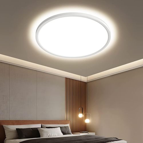 Huag-Plafonnier Led, Lustre De Salle De Bain 28w, Luminaire Plafond Pour Chambre À Coucher, Cuisine, Salon, Bureau, Balcon, 4000k Lumière Chaude, Ø30cm