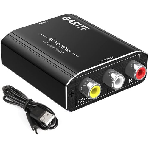 HUAG-Adaptateur RCA vers HDMI, Adaptateur HDMI RCA, Convertisseur RCA vers HDMI Prise en Charge 1080P pour PC Portable Xbox PS2 PS3 TV STB VHS Magnétoscope Caméra DVD