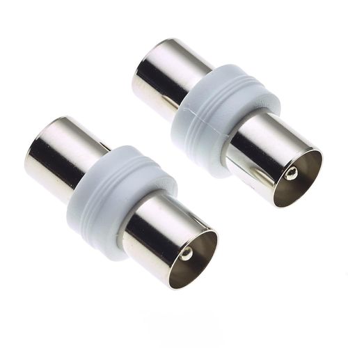 HUAG-Adaptateur de Prise coaxiale TV - Adaptateur convertisseur coupleur de Prise cylindrique pour antenne de câble coaxial FM Satellite - Lot de 2