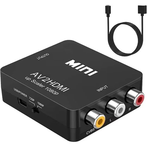 HUAG-Adaptateur RCA vers HDMI, Convertisseur AV vers HDMI, Convertisseurs pour Xbox PS4 PS3 PS2 TV STB VHS Caméra DVD