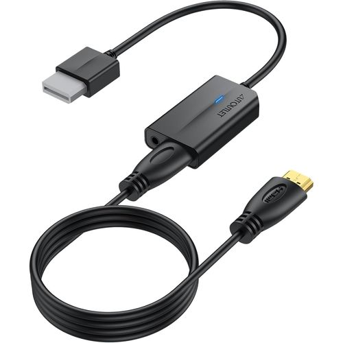 HUAG-Adaptateur Wii HDMI Wii 2 Hdmi 1080P/720P Full HD Converter avec Prise de Sortie Audio Vidéo 3,5 mm et Câble HDMI 1,8 m pour Nintendo Wii Wii U TV Monitor Beamer TelevisionNoir
