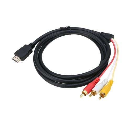 HUAG-Câble HDMI vers 3 RCA, HDMI mâle vers RCA AV Vidéo Audio Câble 1080p Haute Définition M/M pour lecteur DVD, magnétoscope, TV, HDTV, la plupart des projecteurs LCD (pas de fonction de conversion