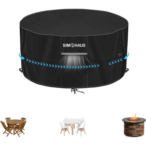 Huag-Housse Protection Brasero Housses Pour Braséros Housse Protection Extérieur Table Bistrot Ronde Ø 92x71cm Housse Petit Meuble De Jardin 420d Oxford Tissu Imperméable Anti-Uv
