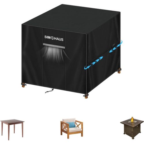 Huag-Bache De Protection Table De Jardin 85x85x80cm Housse Salon Jardin Carré Housse Brasero Housse De Protection De Table Extérieur Anti-Uv 420d Oxford Tissu Imperméable Extérieur