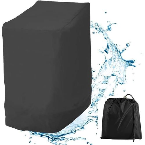 HUAG-Housse pour Chaise de Jardin Empilables 210D Oxford Imperméable 114 x 85 x 65 cm Housse de Protection pour Chaises de Jardin avec Corde Réglable pour Patio, Antipoussière, Anti -UV