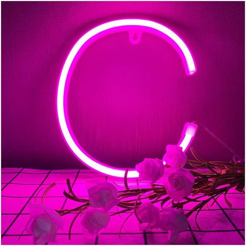 Shiba-Lampe Murale Néon En Forme De Lettre C Pour Chapiteau \U2013 Fonctionne Avec Piles/Usb \U2013 Pour Bar, Fête De Mariage, Caf[4