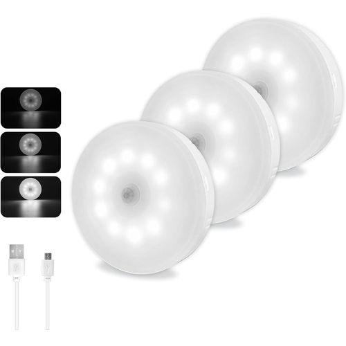 SHIBA-Détecteur de Mouvement Lumière Blanc Froid Dimmable, 10 LEDs, USB Rechargeable, 0.5W Lampe Armoire Automatique Sans Fil, Mag[7