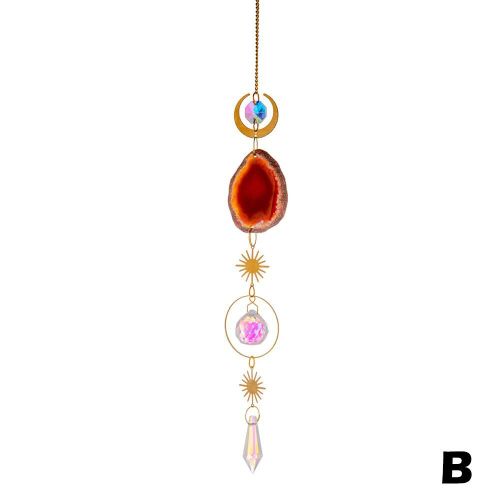 Attrape-soleil en agate de charbon naturel, attrape-soleil de sorcière en cristal, attrape-soleil pour fabricant d'arc-en-ciel, décoration murale cd chime, S8J4