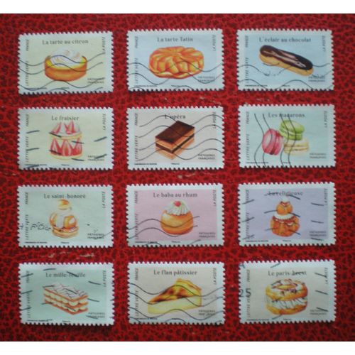 Pâtisseries Françaises - Série Complète De 12 Timbres Oblitérés - France - Année 2024