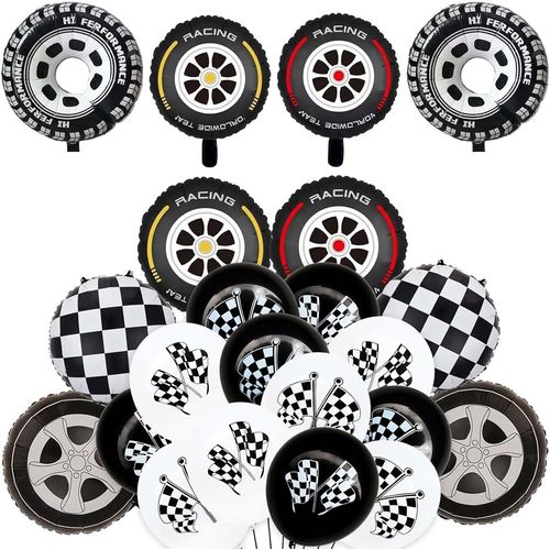 Décorations De Fête De Formule 1 - Ballons De Décoration De Course - Grandes Roues Et Moyeux De Voiture - Parfait Pour Les Anniversaires, Les Courses, Les Clubs Et Plus Encore[H1380]