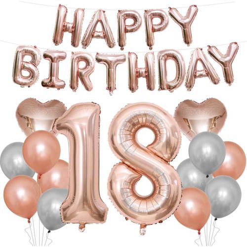 Décoration 18 Anniversaire Fille Gâteau Décoration 18 Anniversaire Fille Décoration Cadeau Pour 18 Anniversaire Fille Or Rose Anniversaire 18 Fille 18 Ans Anniversaire Décoration Ballon[H1198]