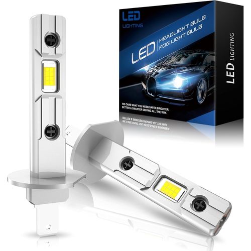 H1 Led¿Ampoules Led H1 Pour Voiture Avec Ventilateur - Luminosité Puissante, Fiabilité Exceptionnelle, Température De Couleur 6500k, Luminosité De 18000lm,2 Pack[Den5281080]