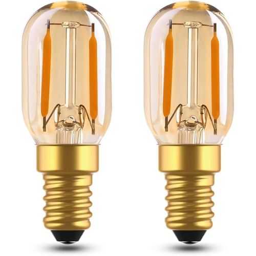 Ampoule E14 Led 1w T22 Mini Ampoule Vintage E14 Ambre Ampoule À Filament Équivalent 10w-15w, Blanc Chaud 2200k Ampoule Tubulaire Décorative Veilleuse, Non Dimmable, Lot De 2[Den5280463]