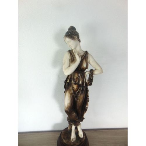 Statue de Perséphone en plâtre platinée