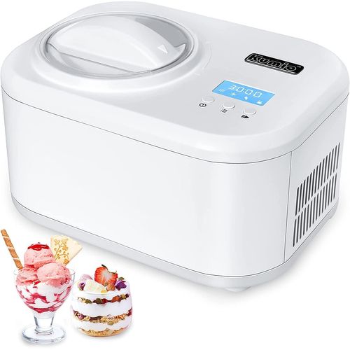 Sorbetière Electrique Avec Compresseur Auto-Refroidissant, Ecran Lcd Et Minuterie, Machine À Sorbet Yoghourt Glacé, Palette De Mélange Amovible, Bol De 1L Et Couvercle Transparent,[MIN5280973]