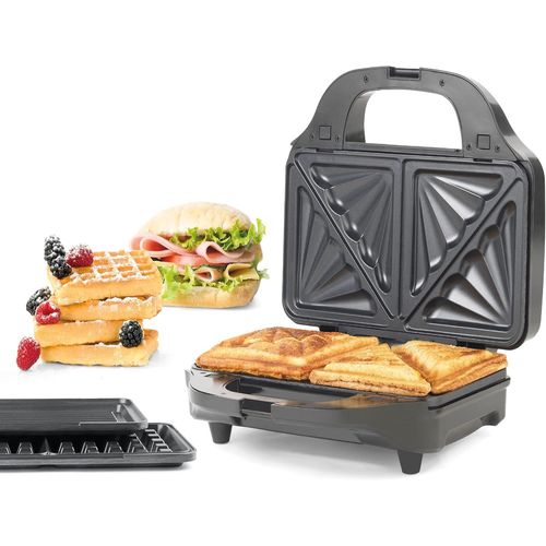 Pt2143Tvdeeu7 Appareil 3 En 1 À Croque Monsieur Gaufrier Et Presse À Panini, Machine À Gaufres Croques Et Gril, Plaques Xl 28.5Cm Amovibles, Revêtement Antiadhésif, Voyants Lumineu[MIN5281053]