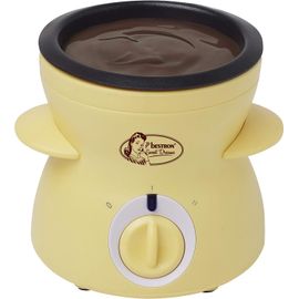 Fondue Au Chocolat Pour 2 Personnes, Appareil A Fondue Au Chocolat Avec Y Compris 10 Brochettes, 10 Fourchettes Et 1X Spatule, Mini-Fondue, 25 Watts, Couleur: Jaune[MIN5280683]