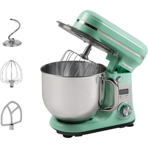 Robot Patissier, Robot Pâtissier Super Silencieux (65 Db), Robot De Cuisine 4-En-1, Bol De 6 Litres, Inclus Crochet Pétrisseur, Fouet Et Batteur Plat, 6 Vitesses + Fonction Pulse, [MIN5281678]