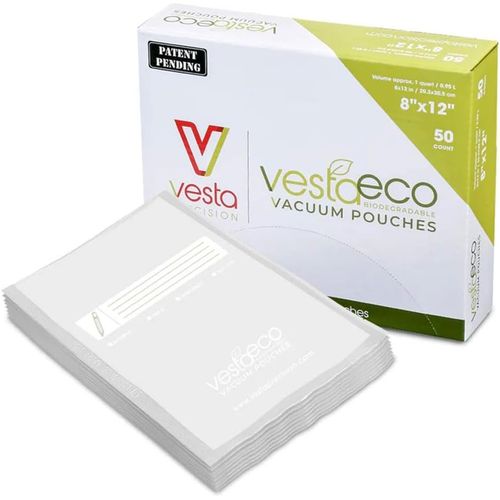 Vestaeco Sacs Sous Vide Alimentaire Pour La Conservation Des Aliments Et La Cuisson | Biodégradable, Pour Sous Vide, Sans Bpa Ni Phtalates, Sac En Relief | 50 Unités, 20 X 30 Cm[MIN5281163]