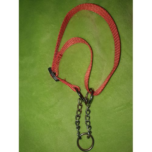 Collier Pour Chien Rouge Et Argenté