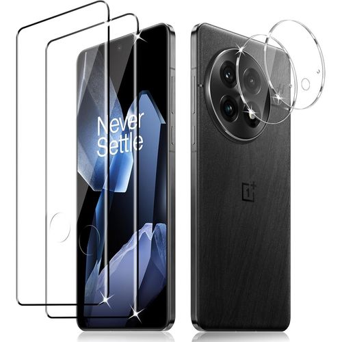 Verre Trempé Pour Oneplus 13 5g, 2 Pièces Film Protection Écran Et 2 Pièces Caméra Arrière Protecteur, Anti-Rayures,Dureté 9h Glass, Hd Transparent[Compatible10412]